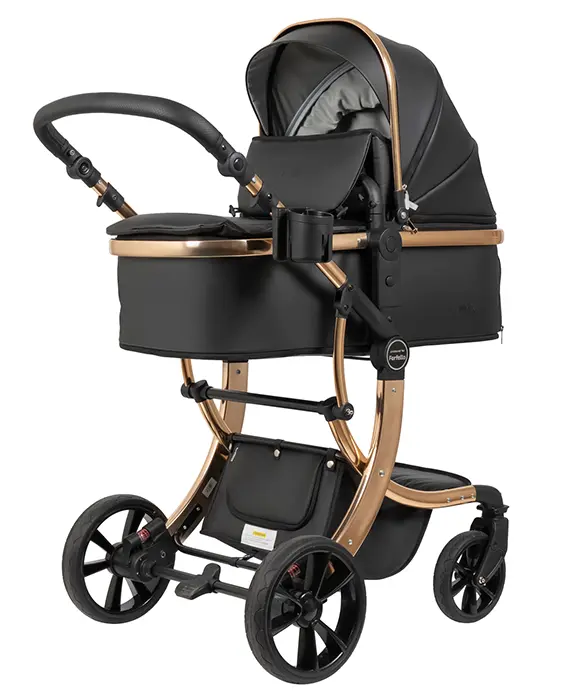 Детская универсальная коляска Aimile Adventurer PU / ADV-16 (золотой черный) — фото 2