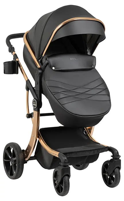 Детская универсальная коляска Aimile Adventurer PU / ADV-16 (золотой черный) — фото 3
