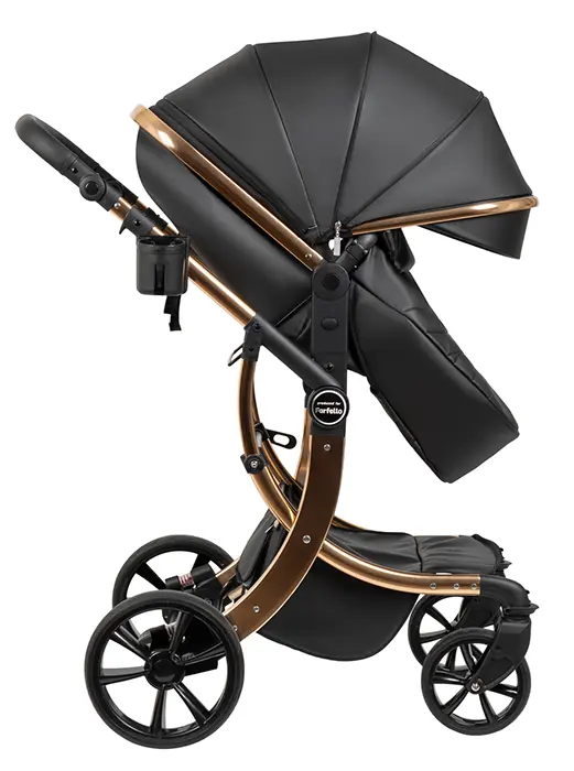 Детская универсальная коляска Aimile Adventurer PU / ADV-16 (золотой черный) — фото 4