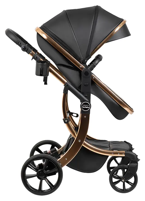 Детская универсальная коляска Aimile Adventurer PU / ADV-16 (золотой черный) — фото 5