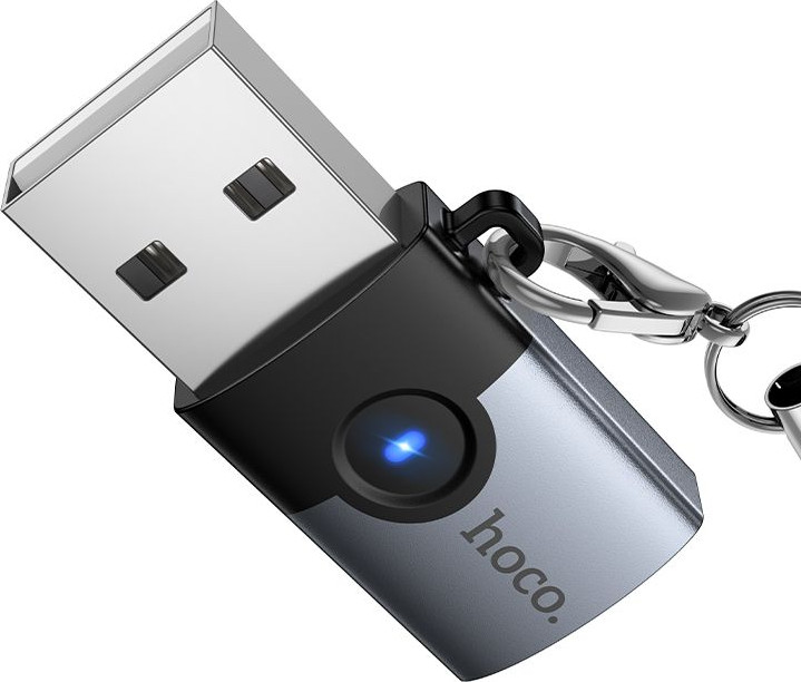Адаптер Hoco UA46B USB 3.0-Type-C (металлик) — фото 5