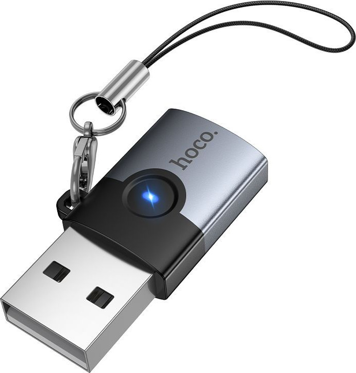Адаптер Hoco UA46B USB 3.0-Type-C (металлик) — фото 2