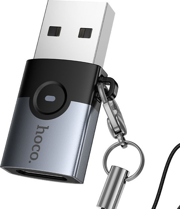 Адаптер Hoco UA46B USB 3.0-Type-C (металлик) — фото 4