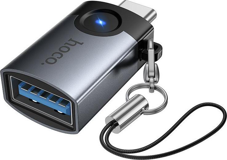 Адаптер Hoco UA46C Type-C-USB 3.0 (металлик)