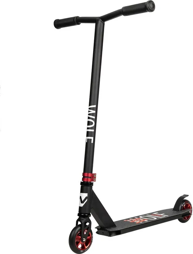 Самокат детский Novatrack Wolf 30 / 100A.WOLF.BRD26 (черный/красный)