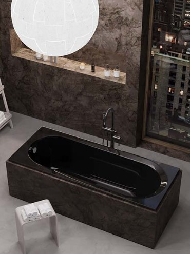 Ванна акриловая Alba Spa Baline 170x70 (черный глянец) — фото 4