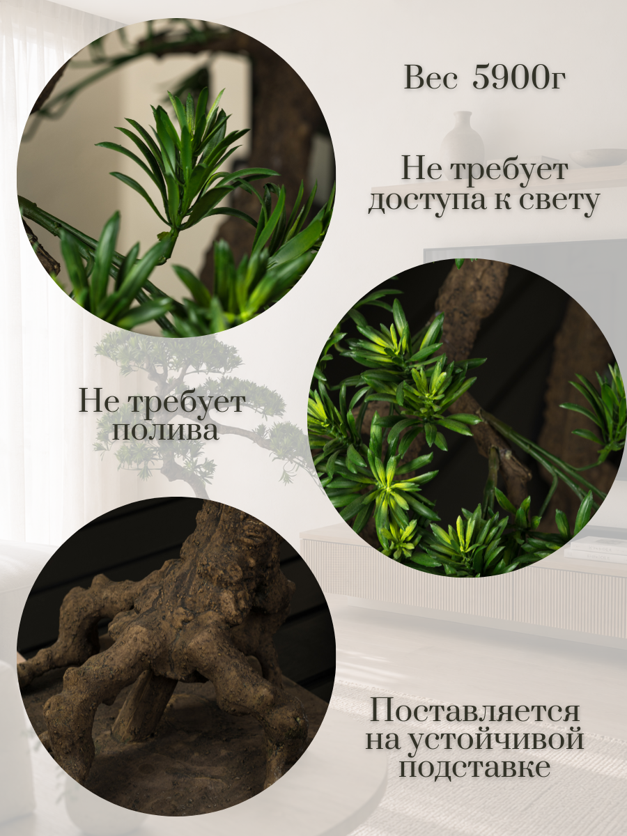 Искусственное растение Merry Bear Home Decor Бонсай Подокарпус В Горшке PC-007 — фото 4
