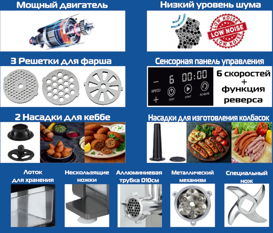 Мясорубка электрическая Renova MG300-R2BP — фото 3