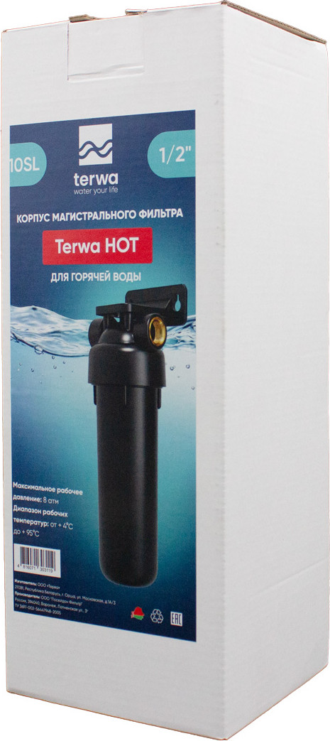 Корпус магистрального фильтра Terwa Hot 10SL 1/2" — фото 5