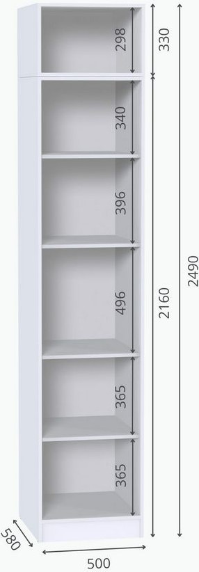 Шкаф-пенал Интермебель МР-21 580 (шиншилла серая) — фото 6