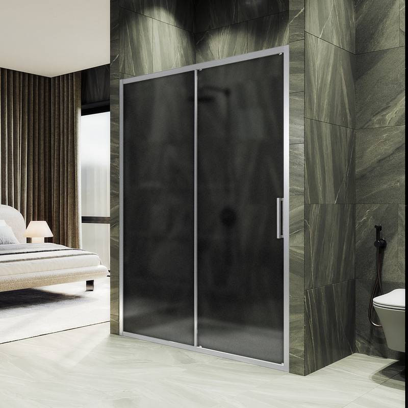 Душевая дверь MaybahGlass 195x180 / MGD-1290-5 (графитовое матовое стекло/хром матовый)
