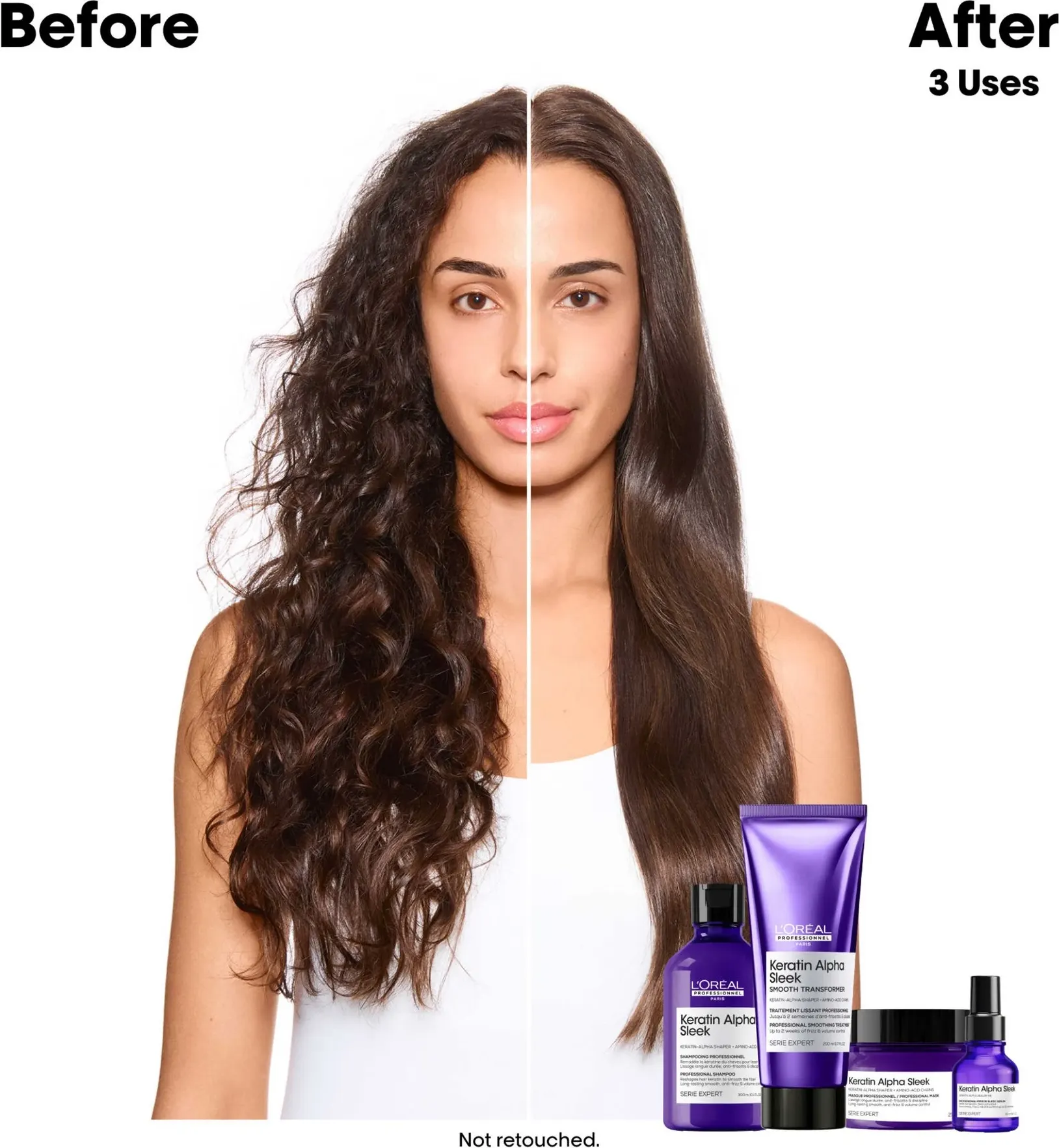 Шампунь для волос L'Oreal Professionnel Serie Expert Keratin Alpha Sleek для разглаживания волос (300мл) — фото 3
