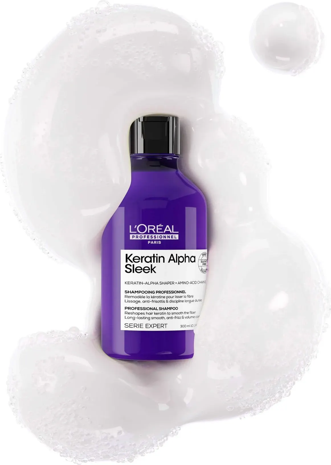 Шампунь для волос L'Oreal Professionnel Serie Expert Keratin Alpha Sleek для разглаживания волос (300мл) — фото 2