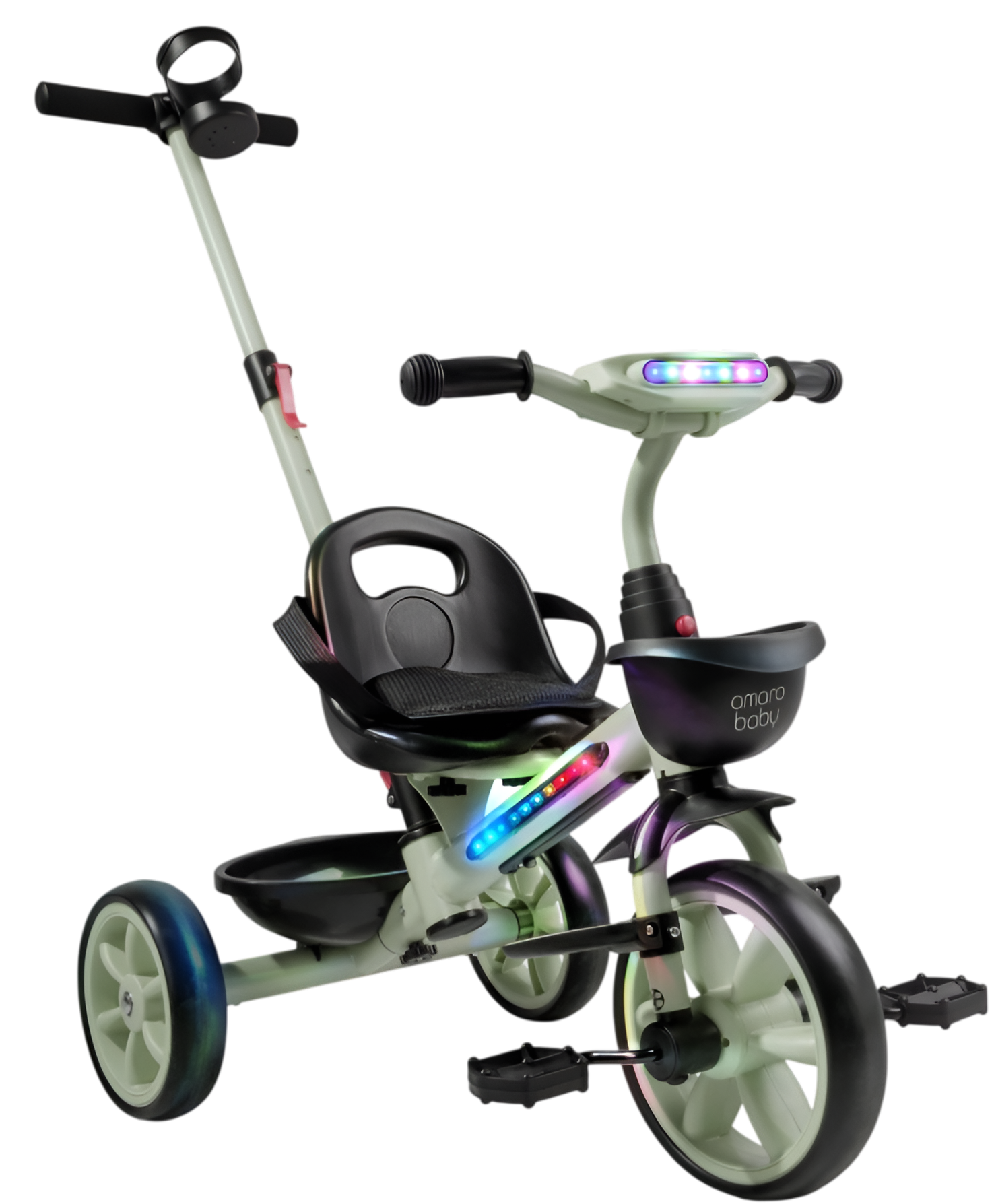 Трехколесный велосипед с ручкой Amarobaby Scout / AB25-36SC/13 (зеленый)