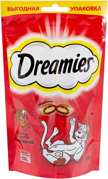 Лакомство для кошек Dreamies с индейкой (140г)