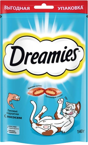 Лакомство для кошек Dreamies с лососем (140г)