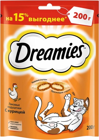 Лакомство для кошек Dreamies с курицей (200г)