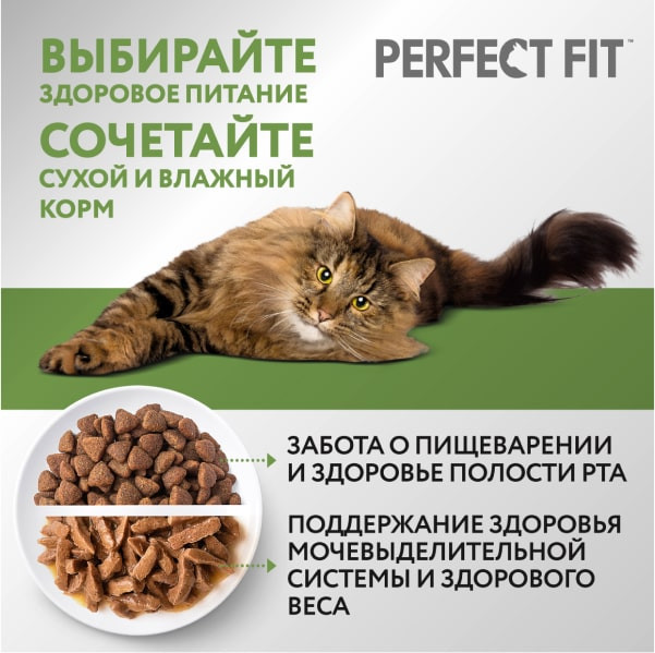 Влажный корм для кошек Perfect Fit с курицей в соусе для стерилизованных кошек от 7 лет (75г) — фото 2
