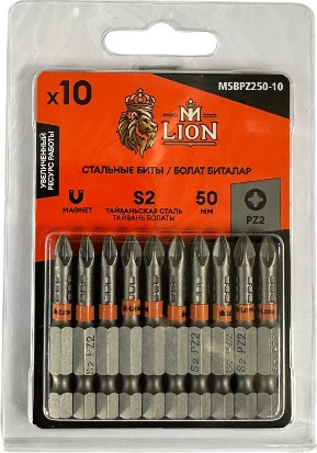 Набор бит M-Lion MSBPZ250-10 (10шт)
