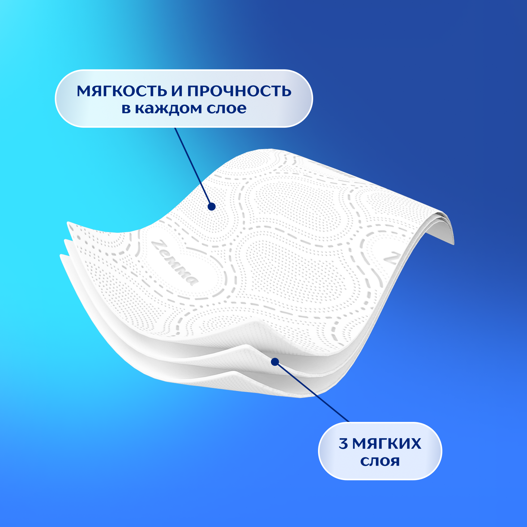Туалетная бумага Zemma Deluxe Деликатная Забота 3 слоя (24рул) — фото 4