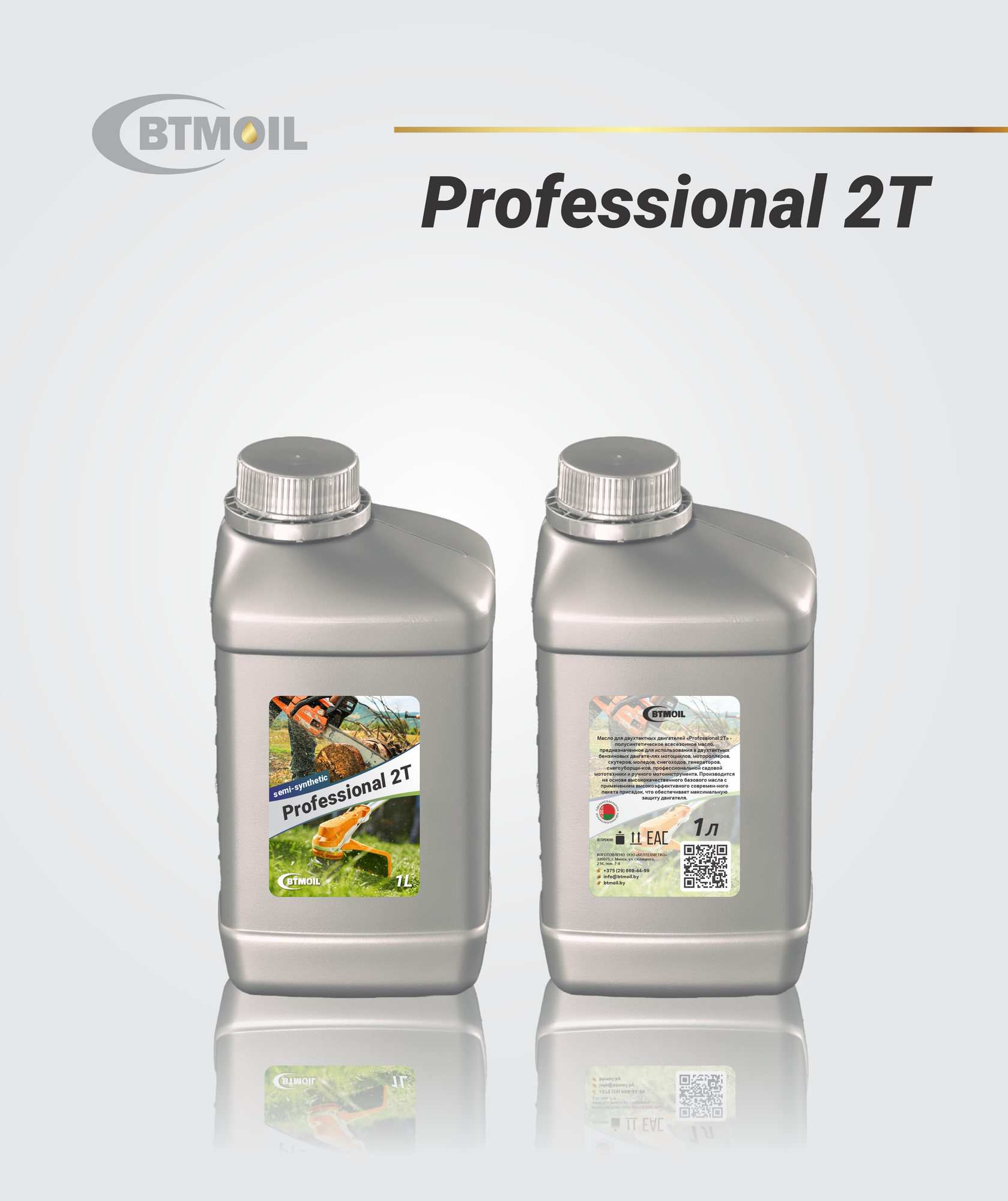 Моторное масло BTMOIL 2T Professional (1л) — фото 2