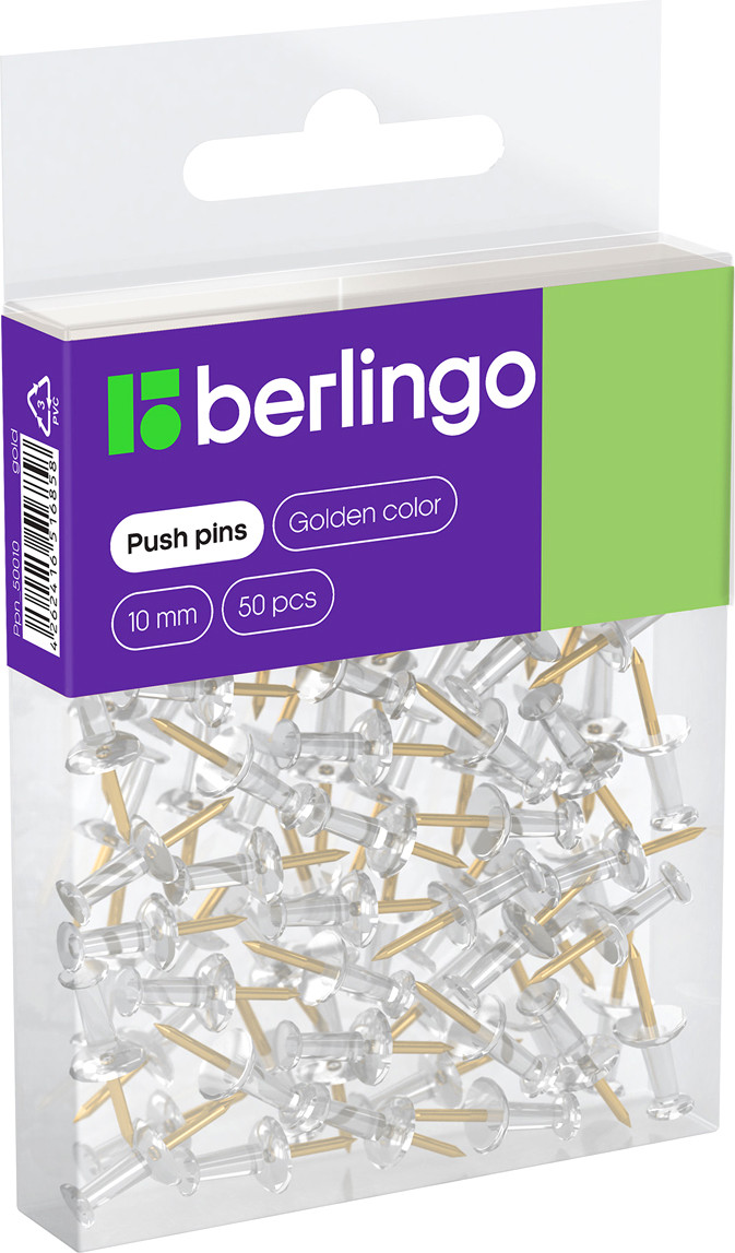 Кнопки канцелярские Berlingo Ppn_50010 (50шт, золото)