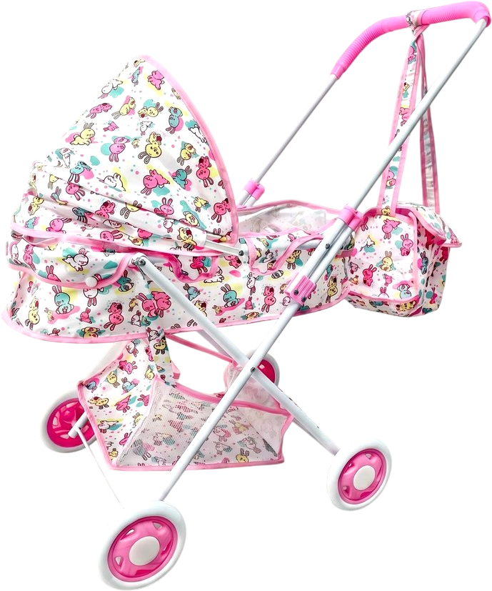 Коляска для куклы Наша игрушка Зайчики M1263-8F