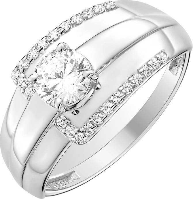 Кольцо из серебра 7 КАРАТ П1217-060С (р.17, с фианитами)
