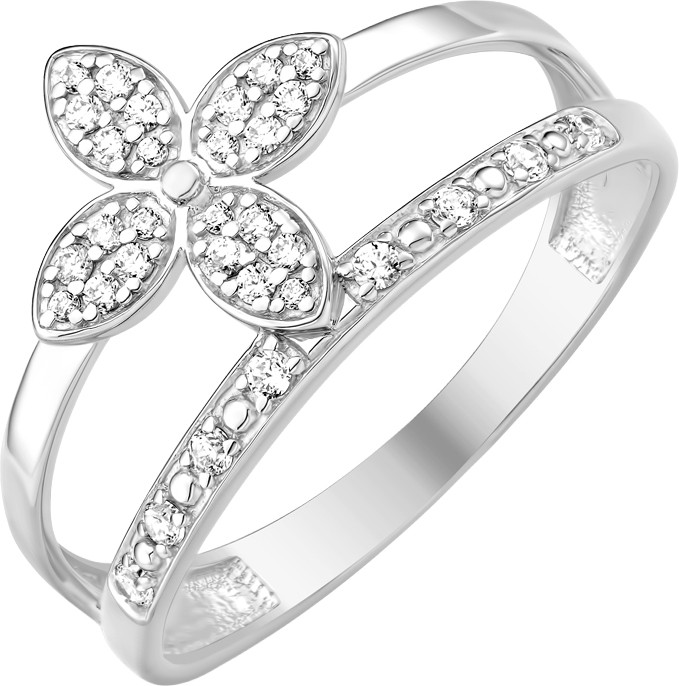 Кольцо из серебра 7 КАРАТ П1217-019С (р.16, с фианитами)