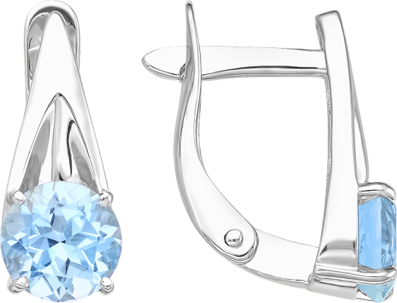 Серьги из серебра 7 КАРАТ П2227-080СТ (с топазами)