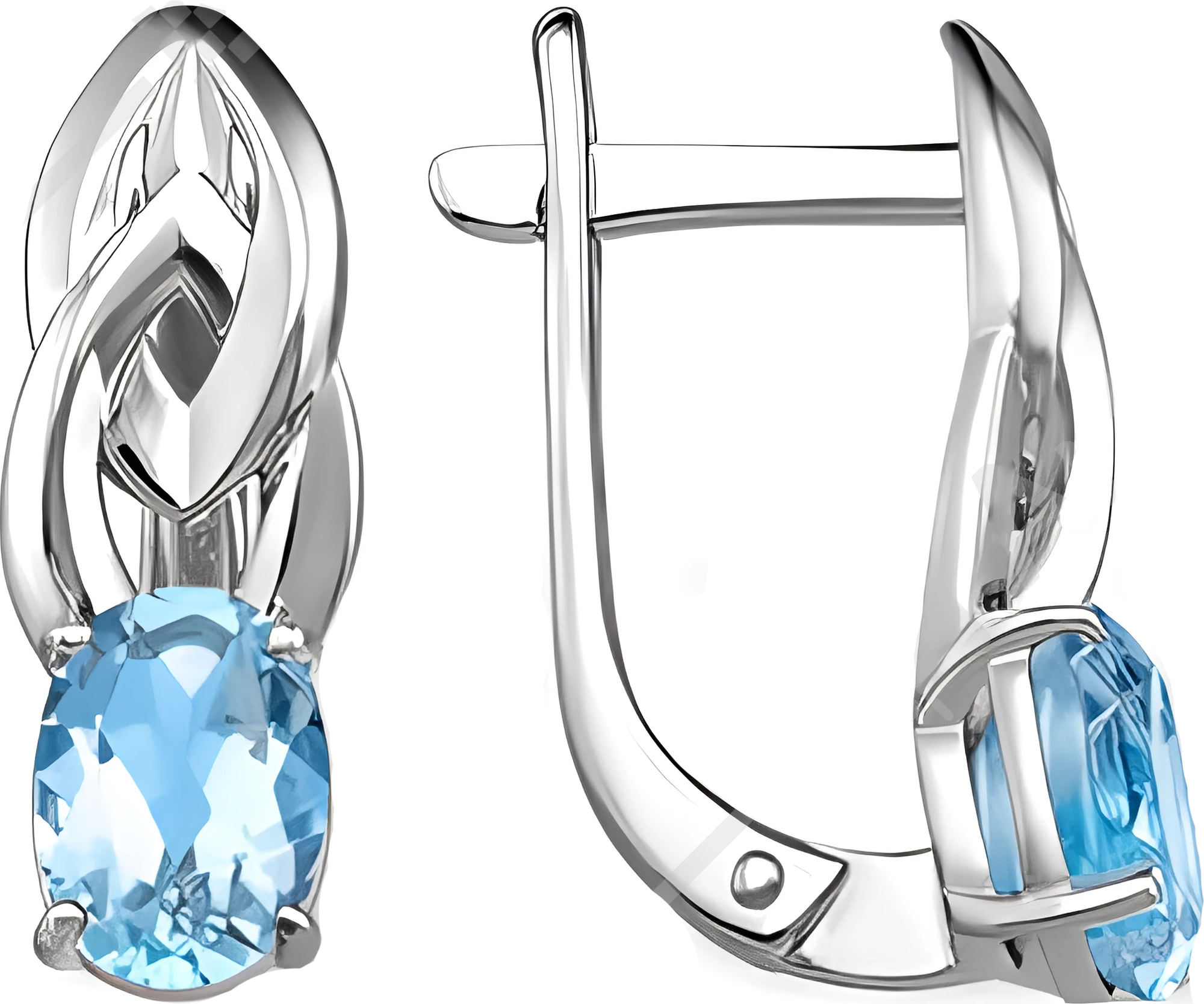 Серьги из серебра 7 КАРАТ П2227-077СТ (с топазами)