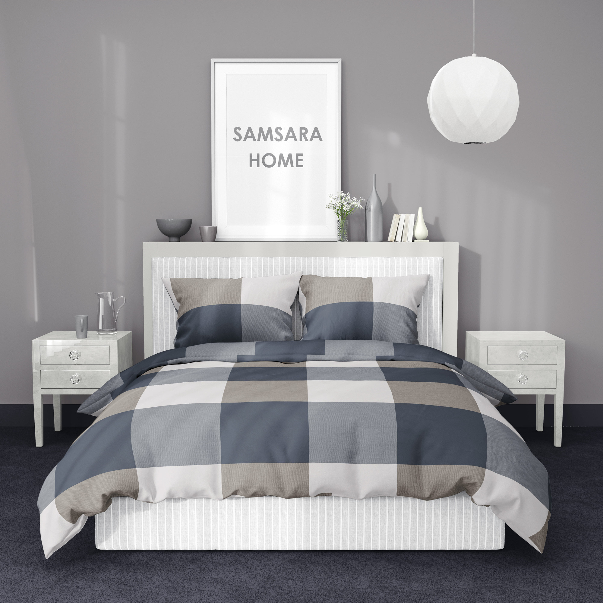 Комплект постельного белья Samsara Клетка 1.5сп 50x70 150-28 — фото 6