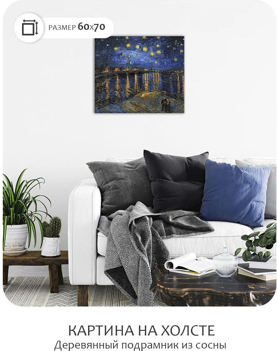 Картина Citydecor Звездная ночь над Роной. Винсент ван Гог / 2.204 (60x70) — фото 2