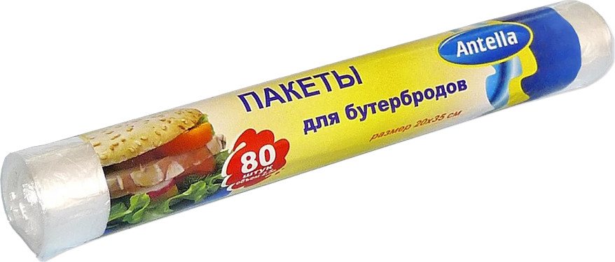 Пакеты фасовочные Антелла для бутербродов 2.5л 20x35см / 70882 (80шт)