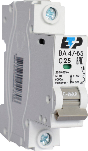 Выключатель автоматический ETP ВА 47-65 1Р 25А (C) 6кА / 11935