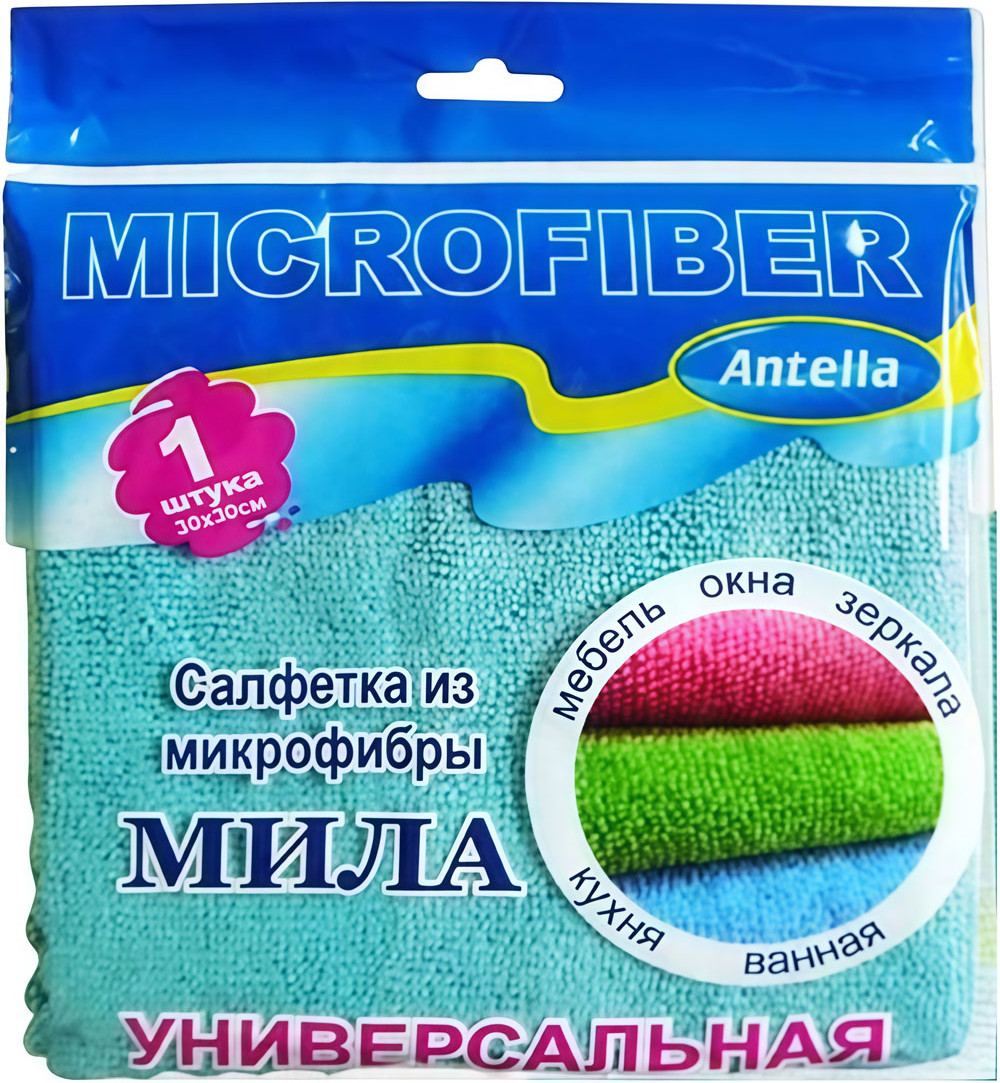 Салфетка хозяйственная Антелла Мила из микрофибры 30x30см / 70721