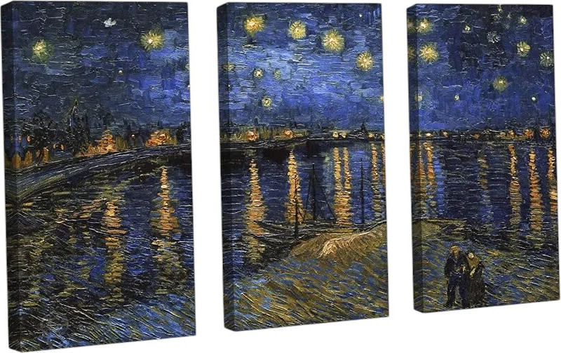 Картина модульная Citydecor Звездная ночь над Роной. Винсент ван Гог / 7.209 (75x117)