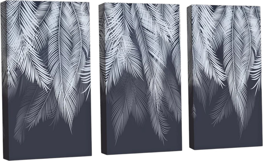 Картина модульная Citydecor Пальмовые листья с оттенком / 7.151 (75x117, голубой/синий)