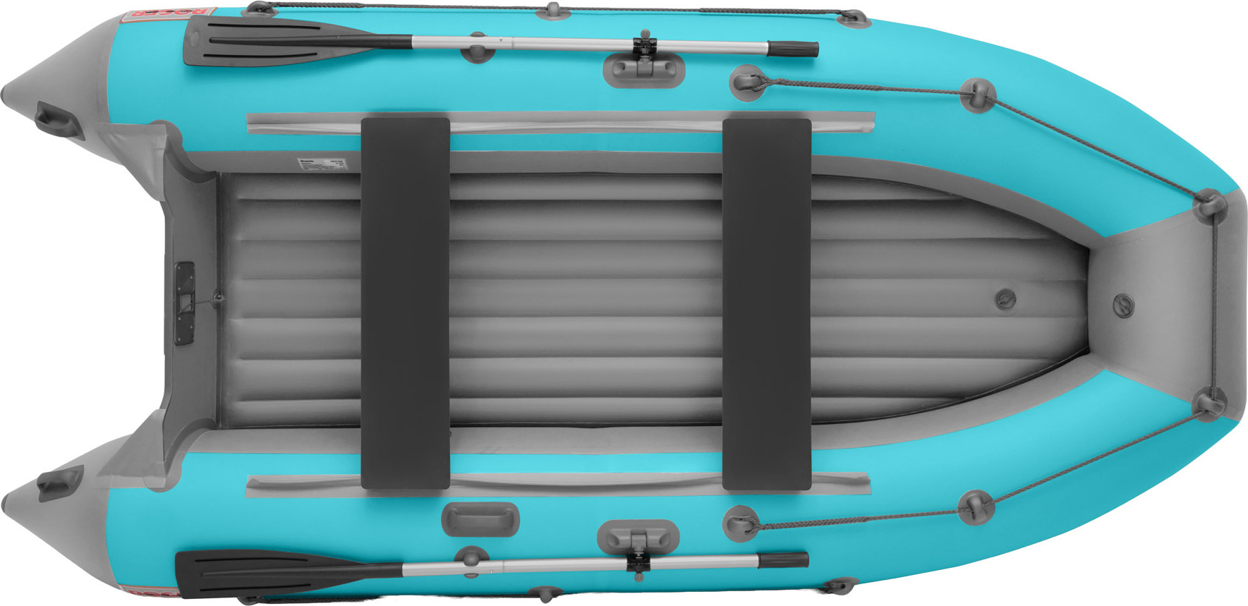 Надувная лодка Roger Boat Trofey 2900 (без киля, бирюзовый/серый комби) — фото 2