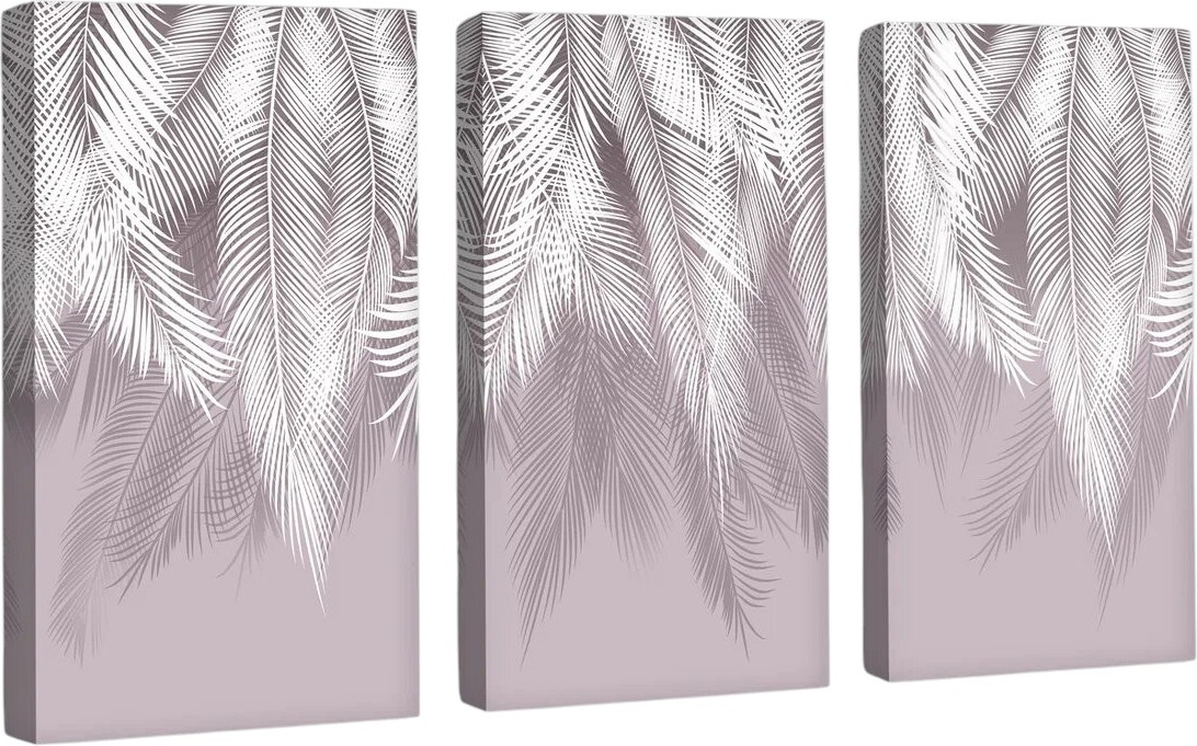 Картина модульная Citydecor Пальмовые листья / 7.169 (75x117, пурпурный)