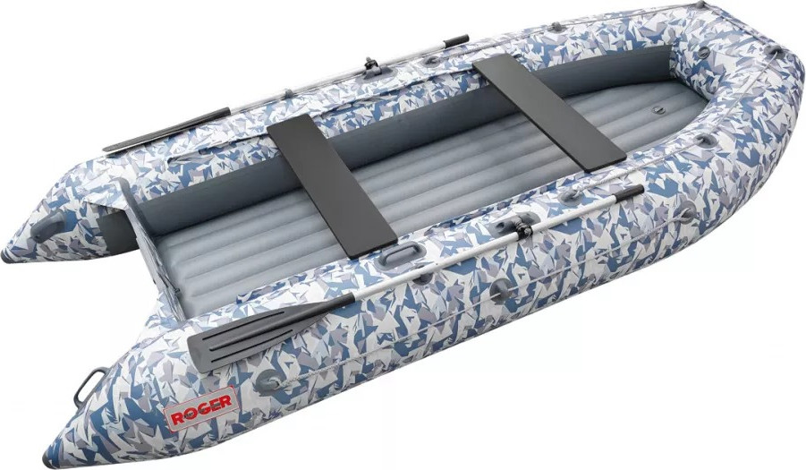 Надувная лодка Roger Boat Trofey 3100 (без киля, битое стекло/серый комби)