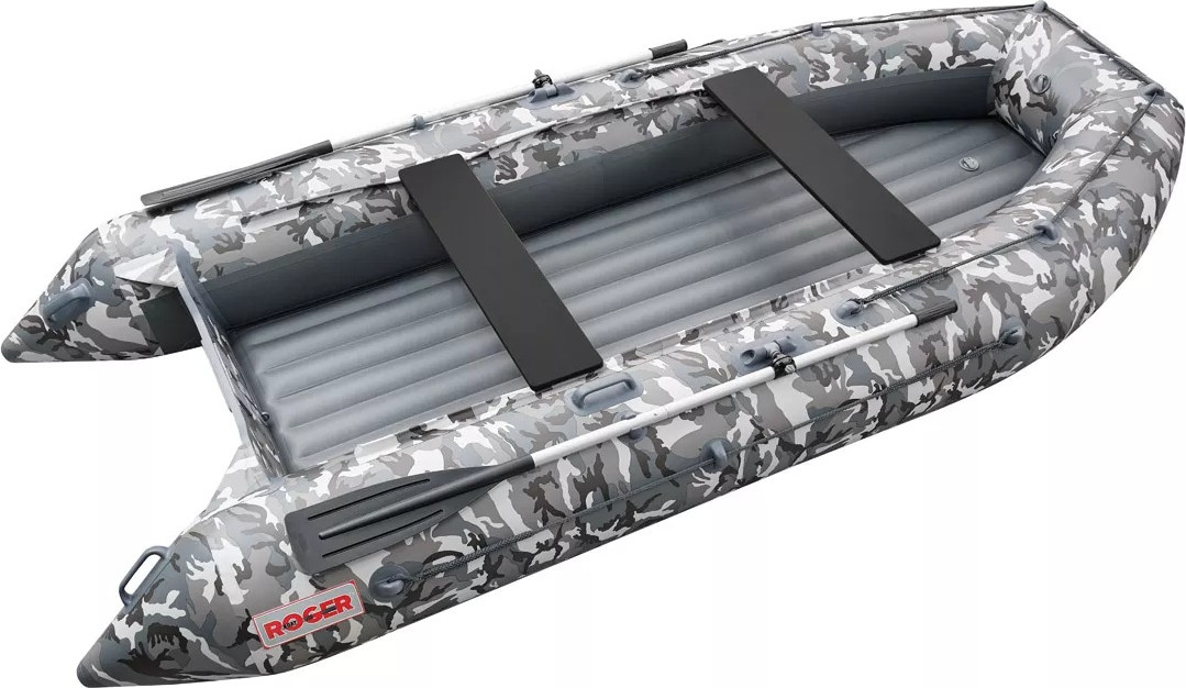 Надувная лодка Roger Boat Trofey 3500 (без киля, серый камуфляж/графит комби)