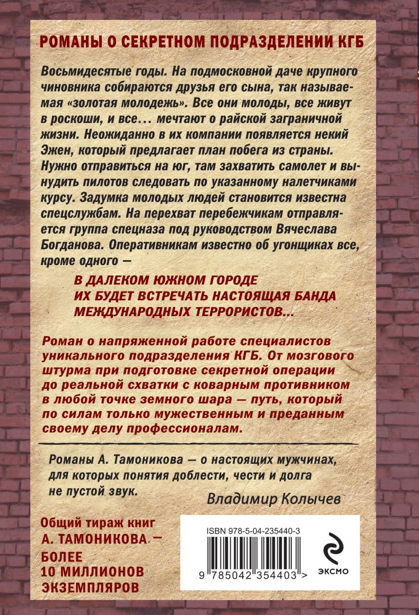 Художественная книга Эксмо Рейс без обратного билета (Тамоников Александр 9785042354403) — фото 2