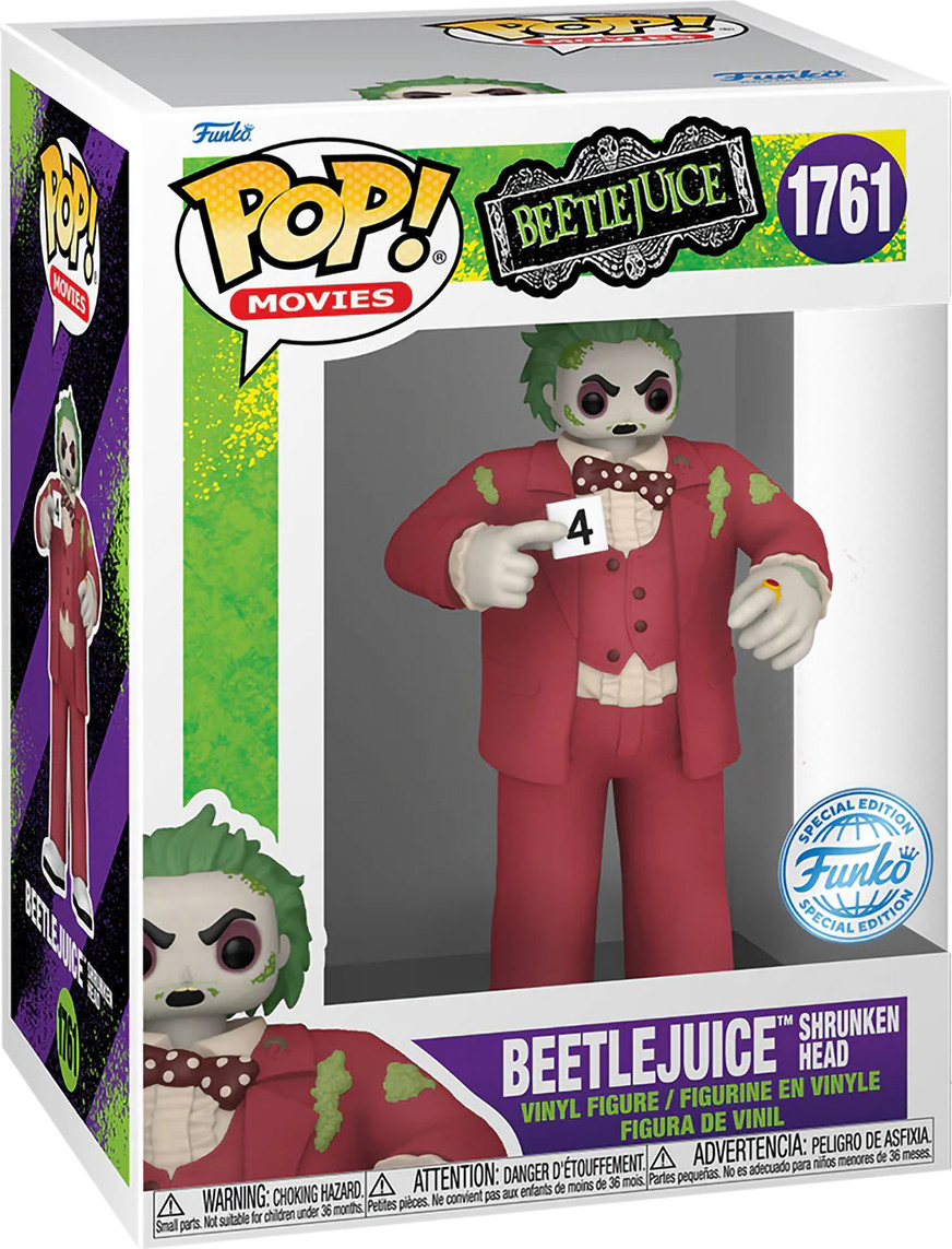 Фигурка коллекционная Funko POP! Beetlejuice S3. Beetlejuice Shrunken Head Exc / Fun84862 — фото 2