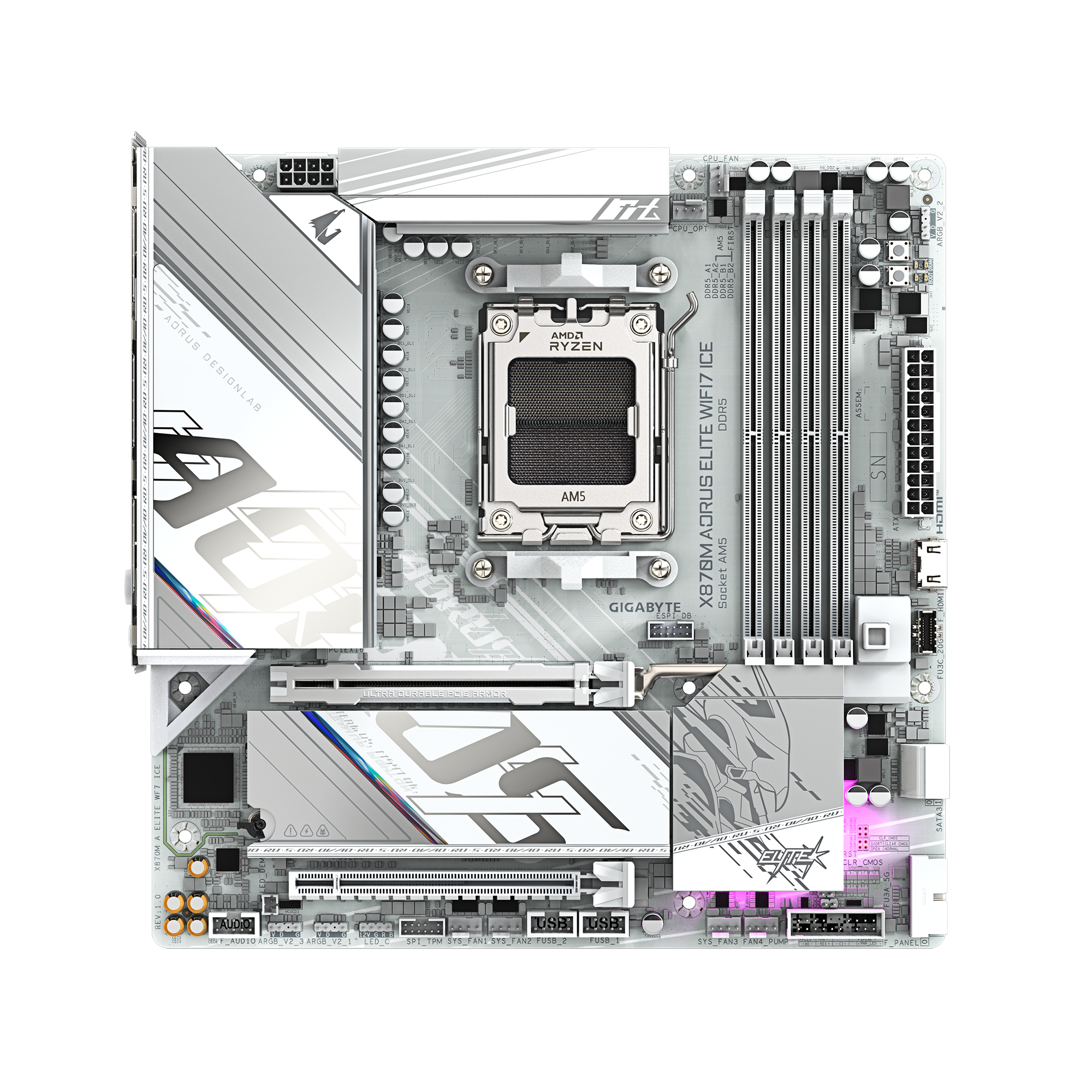 Материнская плата Gigabyte X870M Aorus Elite WIFI7 Ice