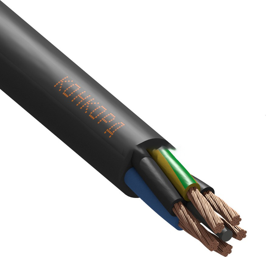 Провод силовой Конкорд ПВСнг(А)-LS 4х0.75+1x0.75 - 380В (ч) (20м)