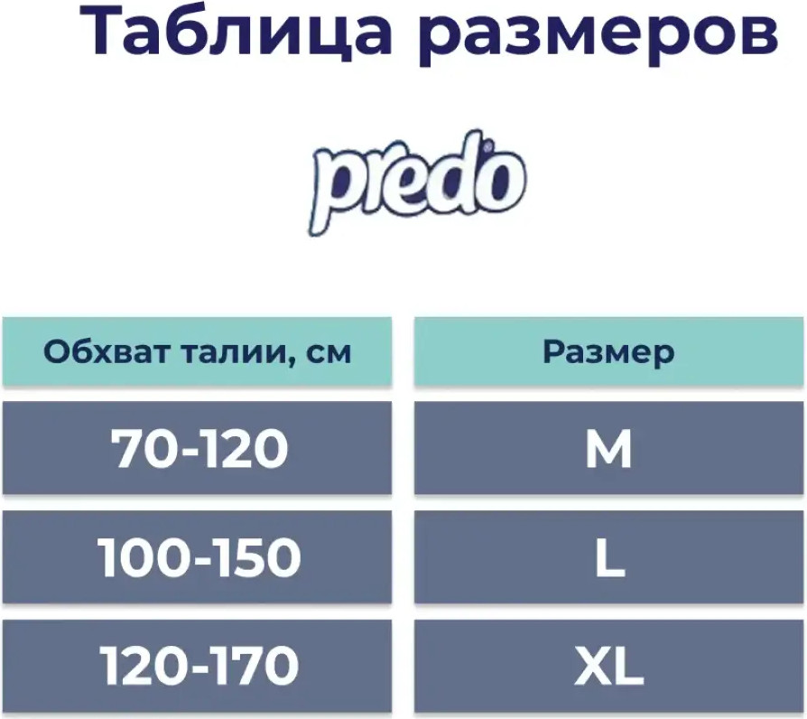 Подгузники-трусы для взрослых Predo L 100-150см / ADP-134 (30шт) — фото 5