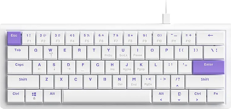 Клавиатура Ajazz NKL61 Low Profile Switch (белый/фиолетовый)