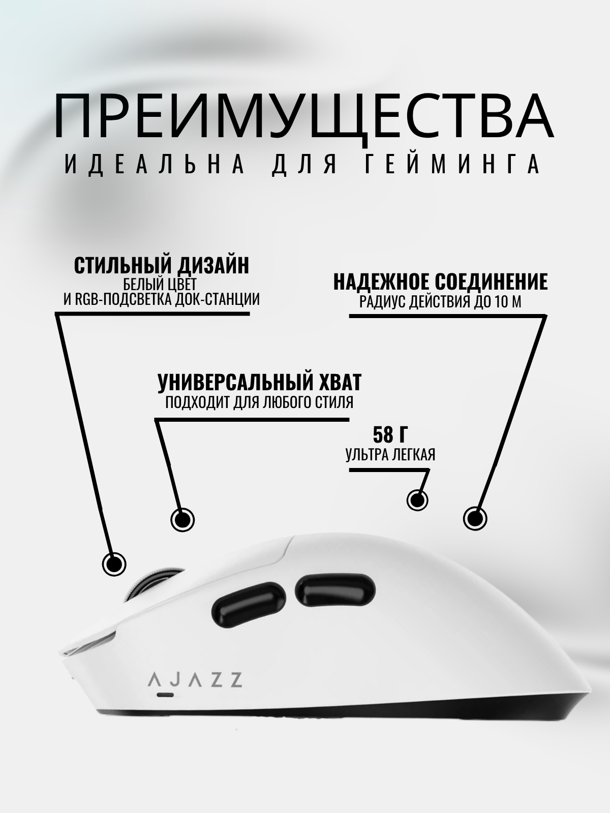 Мышь Ajazz AJ179P MC (белый) — фото 6