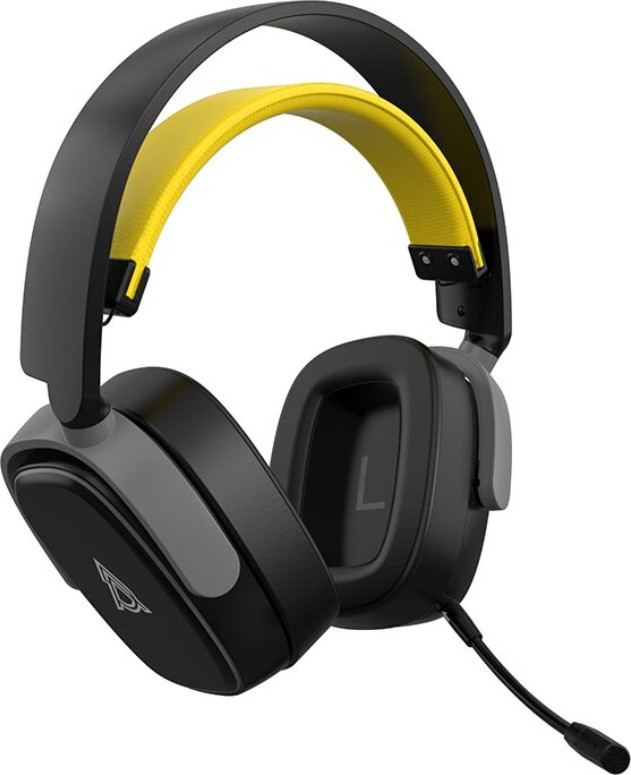 Беспроводные наушники Ajazz AHM09 MAX (черный/серый/желтый) — фото 3
